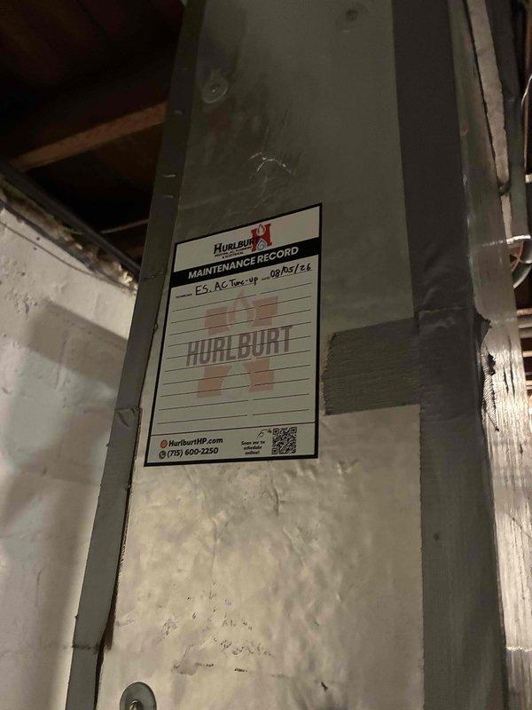 Completed heating system preventive maintenance on newer furnace found in good operating condition. Performed comprehensive tune-up including inspection of all components, combustion analysis, and safety checks with no deficiencies identified. Documented frost accumulation observed on flexible ductwork in confined space, indicating potential insulation or airflow concerns that may require future attention.
