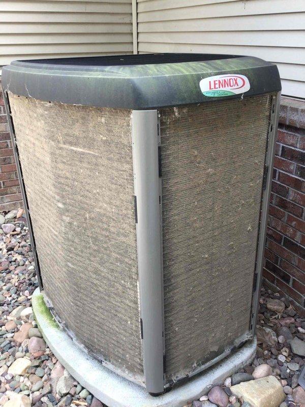 Completed comprehensive AC tune-up on 6-year-old Lennox system. Performed thorough cleaning of outdoor condenser unit, removing accumulated debris and organic buildup from coil and exterior surfaces. Conducted full electrical inspection of both outdoor and indoor components, verified proper operation of all system functions, and confirmed recent filter replacement by homeowner.