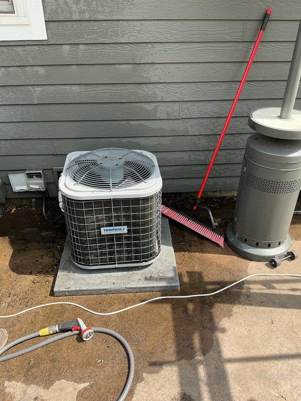 Responded to no cooling complaint on newer HVAC system experiencing humming noises. Diagnosed failed capacitor as root cause of cooling failure and replaced component, restoring normal system operation.