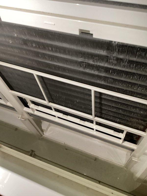 Performed scheduled HVAC maintenance agreement service. Inspected residential heating and cooling systems, including wall-mounted air conditioning unit and boiler system. Documented existing issues with boiler showing empty condition and backflow leaking that requires follow-up repair visit. Cleaned and inspected mini-split air handler, noting dust accumulation on evaporator coils. Verified thermostat operation displaying proper temperature reading of 68 degrees. Captured photographic documentation of equipment condition for service records. Scheduled return visit to address boiler and backflow concerns requiring additional technician support.