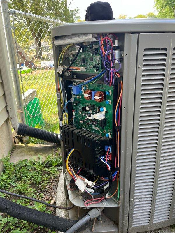 Completed comprehensive AC tune-up on 2-year-old FRP system with no initial concerns reported. Corrected air filter that had been installed backwards during previous service, inspected blower and evaporator coil which were both clean with proper drainage, performed routine electrical inspection, cleaned outdoor condenser coil, and verified system operation through 15-minute runtime test achieving 22°+ temperature differential across the coil. Recommended ordering replacement filter for future maintenance.