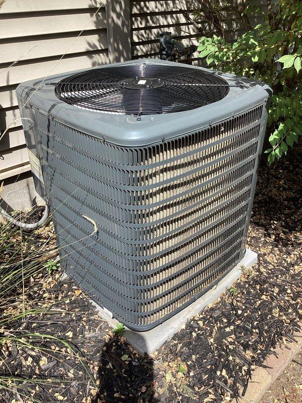 Completed comprehensive preventative maintenance inspection on a newer Goodman air conditioning system. Performed standard diagnostic procedures including assessment of system pressures, airflow measurements, and temperature split verification, confirming effective cooling performance. Inspected all electrical connections and confirmed secure terminations throughout the system. Replaced significantly dirty air filter with new filter from service vehicle to restore proper airflow. Inspected outdoor condenser coil and confirmed clean condition with adequate heat exchange capability. Documented equipment make, model, and serial numbers with photographs. All system components found operating within normal parameters with no deficiencies identified. Unit deemed in good operational condition and ready for continued reliable service.