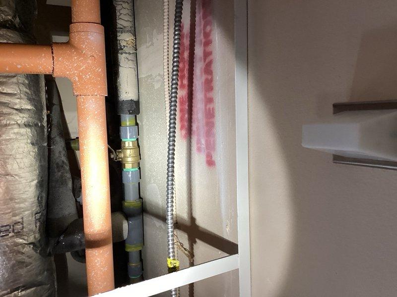 Responded to emergency dispatch for leaking ball valve and investigated multiple active leaks throughout the building's plumbing system. Upon inspection, identified several failure points including compromised CPVC fittings, leaking brass ball valves, and defective PEX adapters showing signs of moisture intrusion. Documented all leak locations with photographic evidence showing affected copper piping, gas line connections, and various plumbing components in mechanical spaces. Coordinated with supervisor to prepare comprehensive repair estimate addressing all identified leak points requiring replacement and remediation.