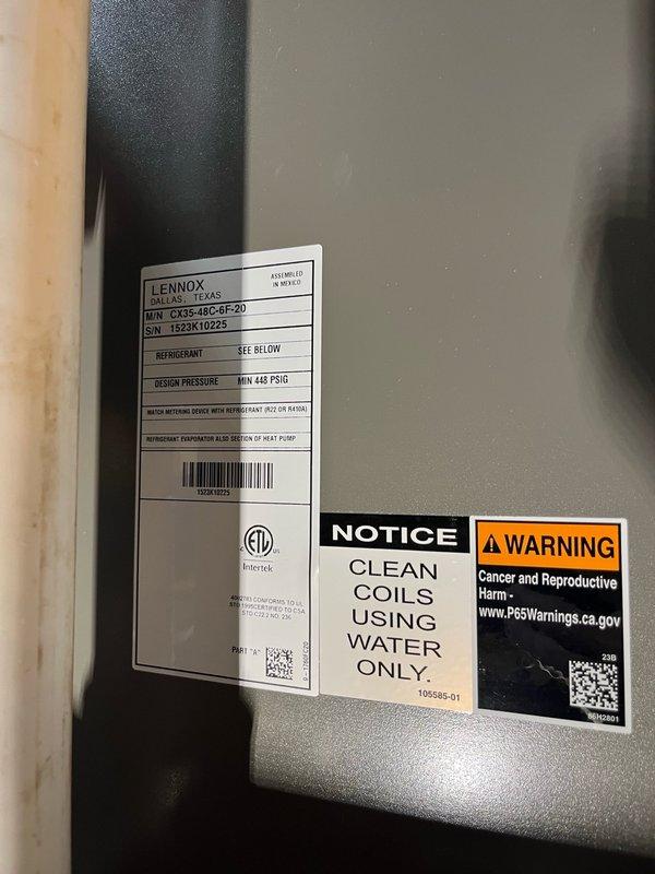 Performed comprehensive AC tune-up on Lennox CX35-48C-6F-20 system. Replaced MERV 16 16x25x5 filter, inspected blower assembly and evaporator coil confirming proper drainage, performed routine electrical inspection on outdoor unit, and cleaned condenser coil. System tested in maximum cooling mode for 15 minutes, achieving greater than 25-degree temperature differential with all components operating within normal parameters.