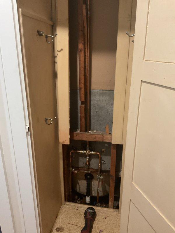Responded to callback for persistent water leak into basement following initial service visit. Upon investigation, identified failed crimp connection on dishwasher supply line that was left unhooked. Corrected the faulty crimp connection, properly secured and reconnected dishwasher water supply line, and verified all connections for proper seal. Tested system to confirm leak was resolved and no further water intrusion into basement occurred.