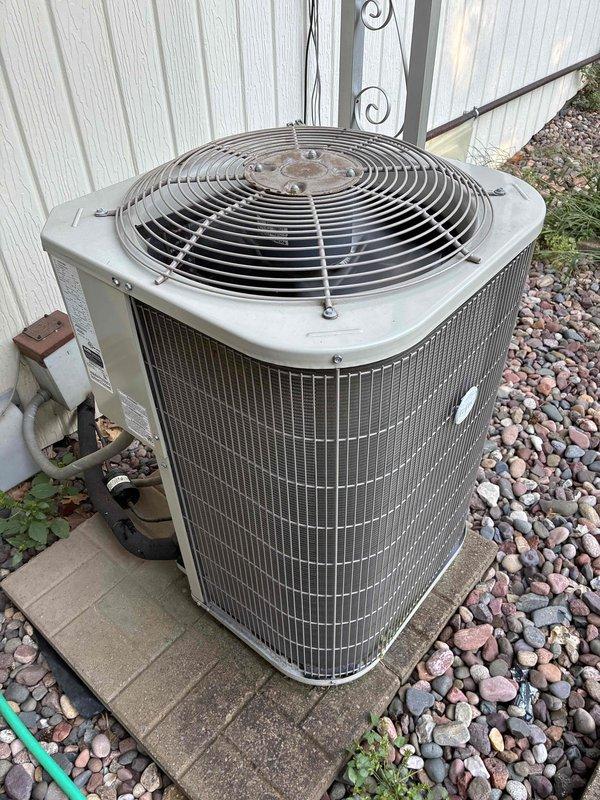 Completed annual air conditioning preventive maintenance tune-up on outdoor condenser unit over 10 years old. Performed comprehensive inspection and cleaning of all routine components including condenser coils, fan assembly, and electrical connections. Unit tested and found operating within normal parameters with no deficiencies noted.
