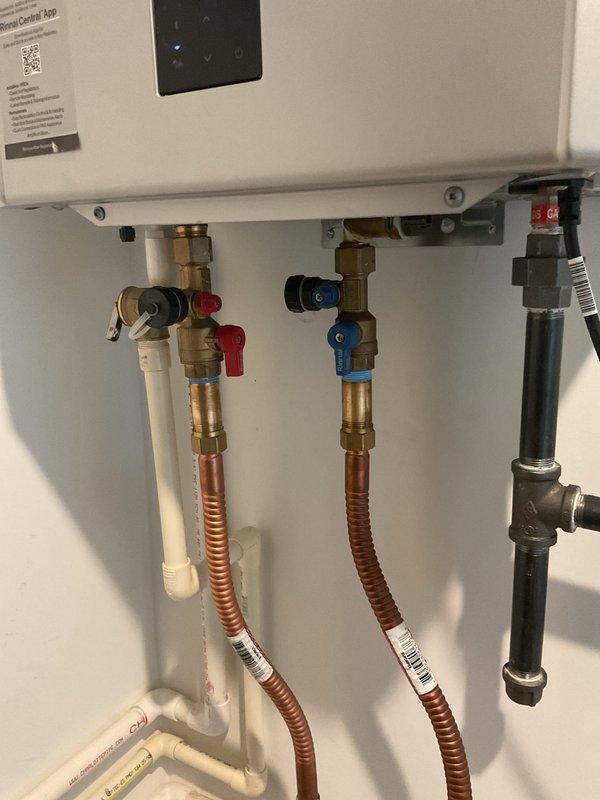 Performed routine maintenance flush on tankless water heater unit using clean equipment and proper procedures. Successfully completed descaling process through isolation valves with fresh cleaning solution, ensuring optimal heat exchanger performance and system efficiency. Unit tested and confirmed operating within normal parameters upon completion.