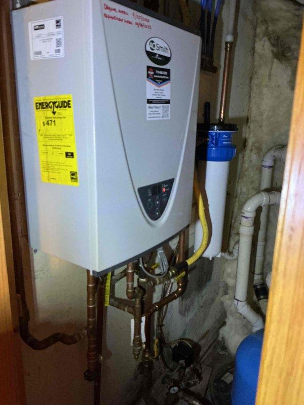 Completed comprehensive plumbing system inspection as part of recurring maintenance service. Replaced water filter on well pump system and verified proper operation of tankless water heater unit, plumbing fixtures, and associated connections. All components inspected and found to be functioning properly with no immediate concerns identified.