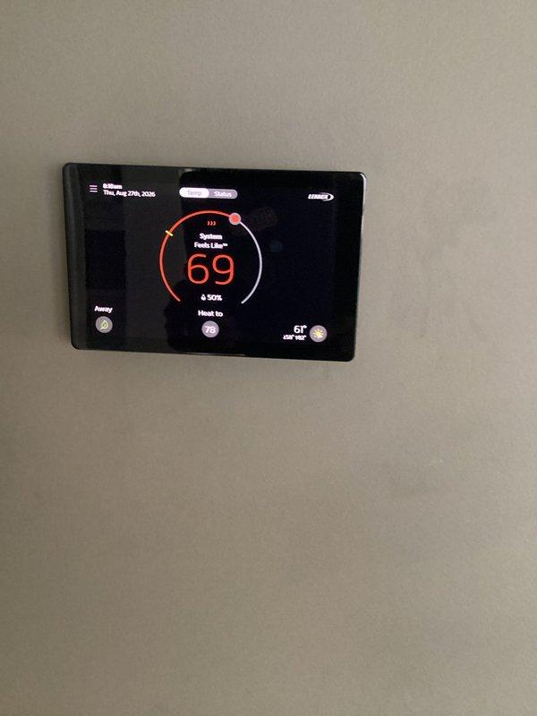 Completed annual furnace tune-up and maintenance on units E312 and E311, including cleaning the condensate trap, replacing air filter, adjusting blower speed to lower setting, and documenting service in maintenance log. Performed electrical diagnostics and system testing to verify proper operation, with thermostat confirming heating system functionality.