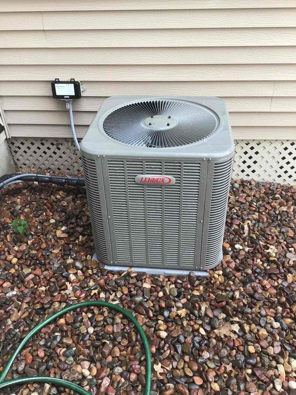 Completed comprehensive annual maintenance on both Lennox furnace and air conditioning system, both approximately one year old. Performed complete tune-up including washing outdoor condenser unit, testing all electrical components and connections at both indoor and outdoor units with all readings within manufacturer specifications. Verified proper system operation, confirmed air filter in excellent condition, and ensured all equipment functioning optimally.