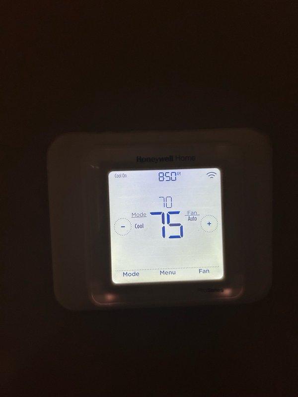 # HVAC Service Completed

Responded to no cooling complaint on one-year-old residential air conditioning system. Upon arrival, performed diagnostic evaluation and confirmed unit was low on refrigerant charge. Conducted comprehensive system verification including temperature split measurements across the evaporator coil and inspected air filtration components. 

Investigation revealed the thermostat was set to cooling mode at 70°F while indoor temperature read 75°F, confirming inadequate cooling performance. Checked furnace control board and found no active error codes present; unit was properly displaying cooling mode operation. Addressed secondary complaint regarding loud noise from furnace area. Identified source of high-pitched sound as coming from the Venmar Constructo ventilation unit installed in the attic space, not the furnace itself.

Inspected attic-mounted HVAC equipment including the ERV/HRV ventilation system, humidifier, and associated ductwork. Verified all mechanical co