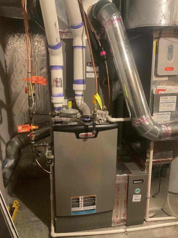 Completed preventive maintenance tune-up on Lennox furnace unit approximately 8-12 months old under annual maintenance agreement. Found and replaced dirty air filter during inspection. Performed standard seasonal tune-up procedures to ensure optimal system performance and efficiency for the heating season.