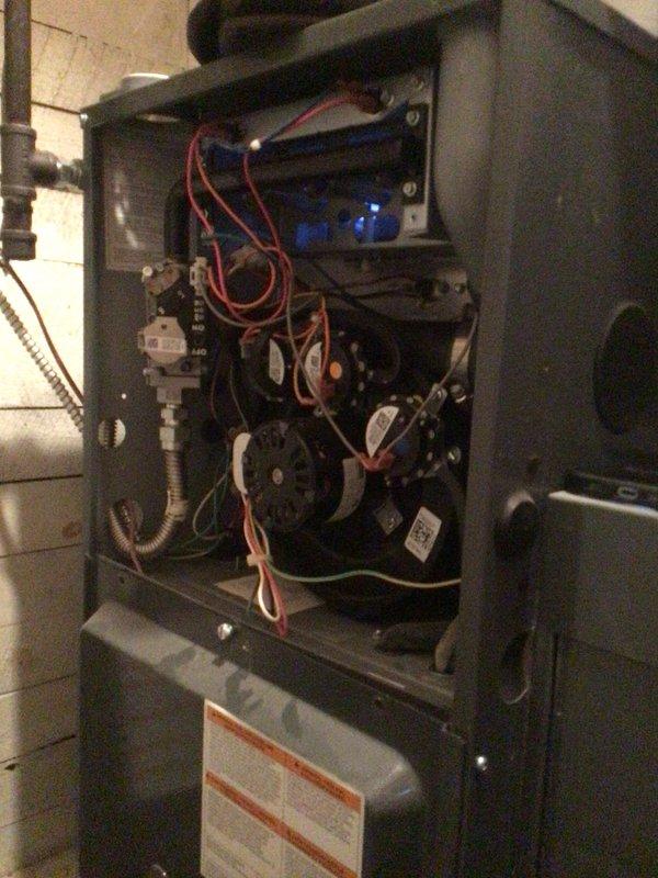 Completed routine furnace tune-up and maintenance inspection as part of recurring heating system agreement. Performed comprehensive electrical testing with all readings confirming within manufacturer specifications. Cleaned flame sensor, verified all hoses and venting were clear and unobstructed, and replaced air filter with customer-supplied unit. System operating properly with no issues identified.