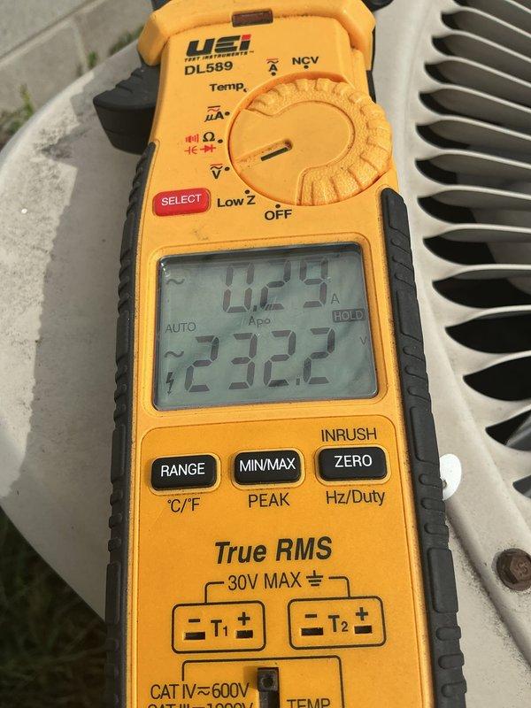 Responded to no cooling complaint on 27-year-old R22 system. Diagnosed low refrigerant charge, weak dual capacitor, and heavily pitted contactor. Replaced dual capacitor and contactor to restore electrical functionality. Due to system age, R22 refrigerant phase-out, and extent of wear, recommended comfort advisor consultation for replacement options.
