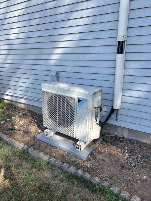 Responded to maintenance call for a Daikin mini split system with heavily soiled indoor unit and visible mold growth on air deflector flaps. Performed initial inspection revealing dirty filters and contamination deep within the evaporator coil assembly that was inaccessible to homeowner cleaning. Provided quote for complete indoor head unit deep cleaning service and obtained authorization, with return visit scheduled to perform thorough cleaning using specialized equipment including cleaning kit and pump sprayer.