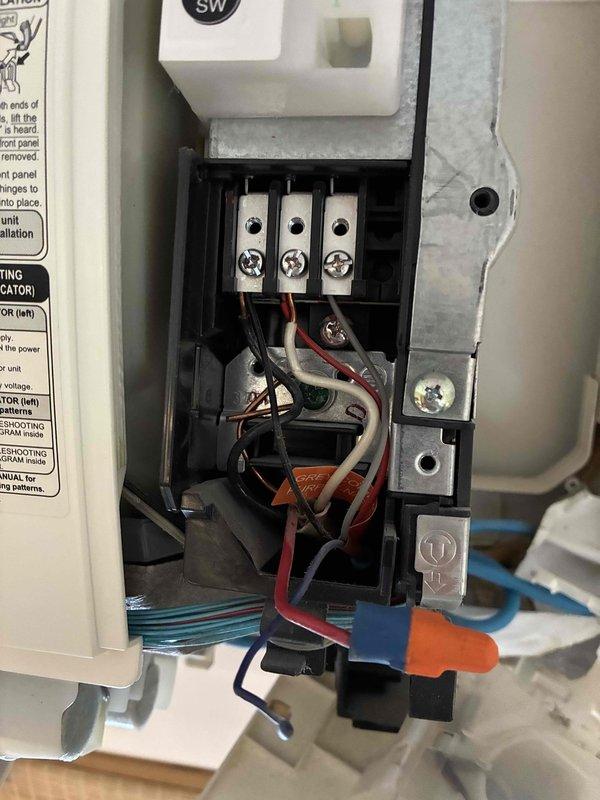 Responded to service call for condensate pump replacement on three mini split indoor units. Upon inspection, determined two units were gravity draining directly through sidewall and did not require pump installation. Disassembled these two heads, performed thorough cleaning of drain lines, and cleared blockages to restore proper drainage function. Recommended annual preventative maintenance to prevent future drain line obstructions.

The third mini split head in master bedroom, mounted above window on exterior wall, had existing failed condensate pump requiring replacement. Removed defective pump and attempted installation of new 115V condensate pump. During installation, discovered replacement pump housing was too large to fit in available space behind indoor unit where original pump was mounted. Reinstalled indoor unit cover and verified other two units operating correctly with proper drainage.

Advised that alternative compact condensate pump must be sourced and ordered for proper i