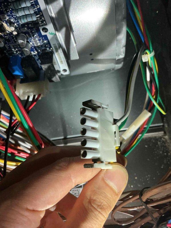 Responded to no-heat call on 9-year-old furnace system that sustained electrical damage from power surge caused by downed power line. Upon arrival, found customer had already replaced damaged transformer, but system continued blowing fuses. Diagnostic inspection revealed extensive electrical damage including burned transformer (already replaced by owner), blown fuse, failed humidistat, damaged ECM blower motor, and compromised wire harnesses throughout control system.

Performed temporary repair to restore basic heating operation by disconnecting humidistat wiring to prevent continued fuse failure. Verified fuse integrity after humidistat bypass and confirmed control board functionality. Documented extensive damage to ECM motor and multiple wire harnesses requiring replacement. System currently operational for heating with humidistat disabled.

Provided customer with complete assessment of damaged components. Will order replacement ECM blower motor and wire harnesses for follow-up inst