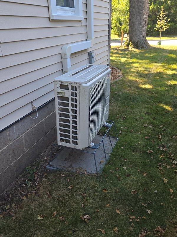 Completed comprehensive seasonal maintenance on residential ductless mini-split system and boiler per promotional tune-up service. Performed full inspection, cleaning, and operational testing on outdoor condenser unit and indoor wall-mounted air handler. All components found to be functioning within normal parameters. Boiler system also inspected and serviced according to standard maintenance protocols.