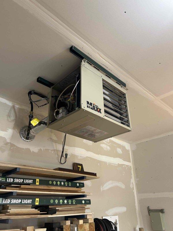 Performed comprehensive maintenance agreement service on multiple HVAC systems including furnace, air conditioner, Samsung mini-split system, and Marxx garage unit heater. Completed full system tune-ups on all equipment, documented equipment make, model, and serial numbers with photographs, and verified all systems operating within normal parameters. All units found in good working condition with proper clearances and professional installations maintained.