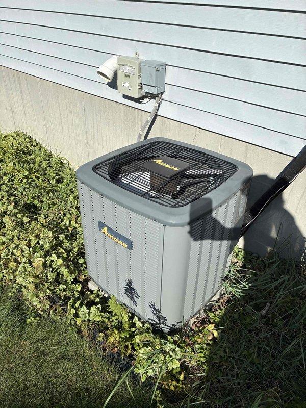 # HVAC Service Completed

Responded to a no cooling call on a 5-year-old Ameristar air conditioning system. Upon arrival, confirmed the unit was not turning on or providing cooling. Performed diagnostic testing and determined the thermostat had failed and was not sending call signals to the system. Replaced the defective thermostat with a new unit. Verified proper operation of both the indoor air handler and outdoor condensing unit. System tested and confirmed operating within normal parameters with proper cooling output restored.