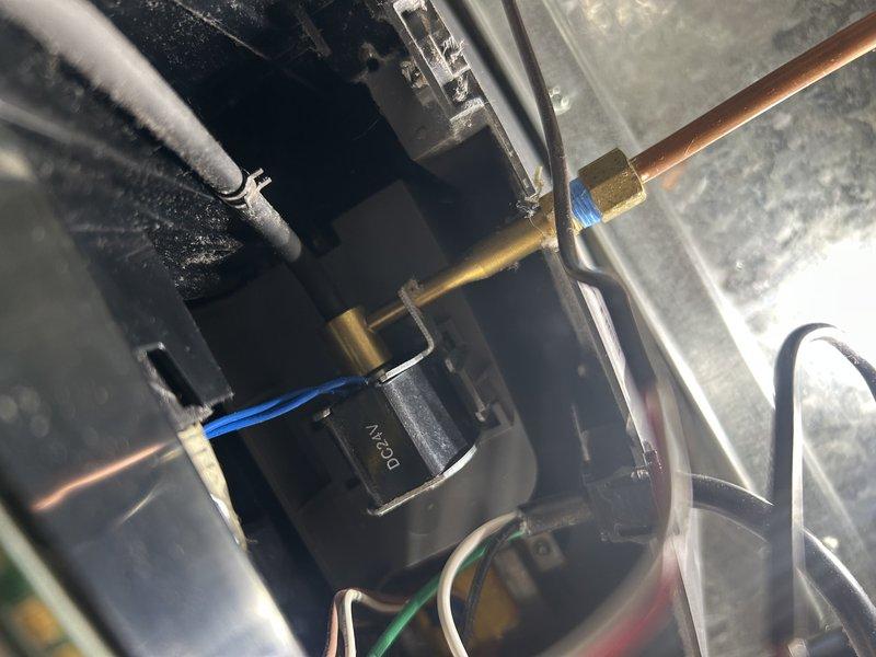 Completed annual furnace tune-up and tested all heating system operations, confirming proper gas pressure and clear pressure switch ports. Diagnosed non-functional humidifier and determined the solenoid valve is receiving power from the control board but failing to open and allow water flow. Provided replacement options for the defective humidifier solenoid valve.