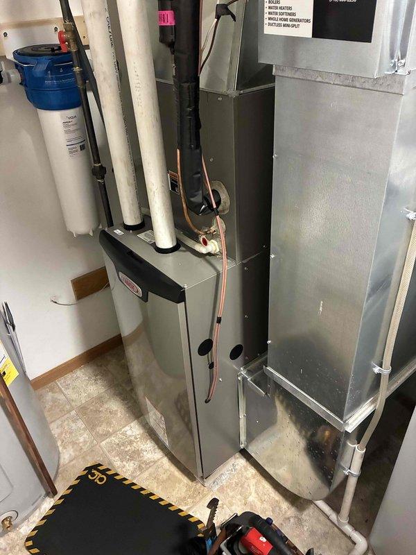 Completed comprehensive tune-up and maintenance on both air conditioning and furnace systems for residential HVAC installation. Performed standard seasonal maintenance procedures per manufacturer specifications, including inspection of Carrier air handler, furnace unit, refrigerant lines, and associated ductwork components. All systems tested and operating within normal parameters upon completion.