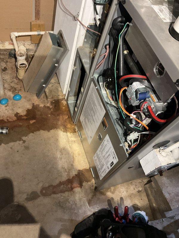Completed comprehensive furnace tune-up and maintenance per membership agreement protocol. Identified significant condensation issue on basement ductwork caused by excessive cooling setpoint creating sweating conditions on supply ducts. Adjusted low-stage cooling airflow by increasing CFM by 100 to improve system performance and efficiency. Recommended installation of basement dehumidifier to address moisture concerns and prevent future condensation damage to ductwork and surrounding areas.