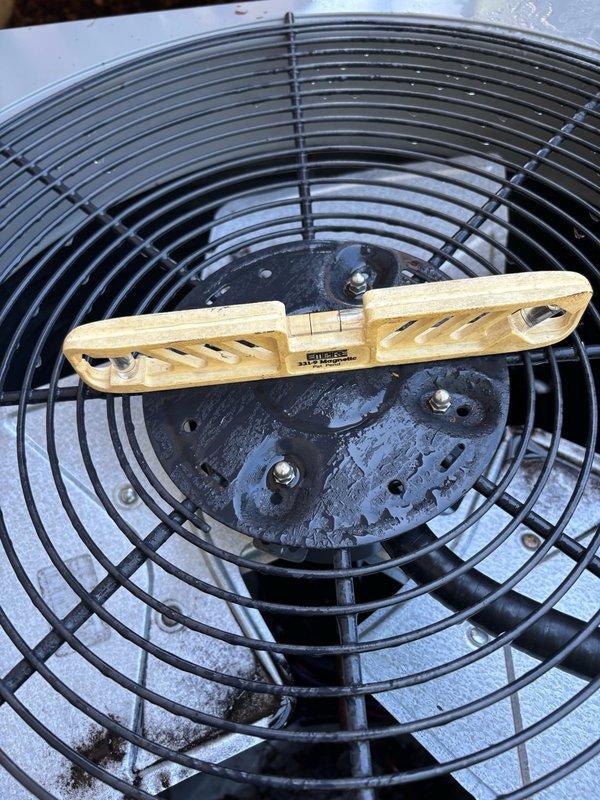 Completed annual maintenance on both 11-year-old furnace and air conditioning systems with no operational issues identified. Corrected AC unit leveling by installing two additional support pads beneath the condenser. Performed comprehensive FR Maintenance protocol on both systems including inspection of internal components, electrical connections, blower assembly, and condenser fan operation.
