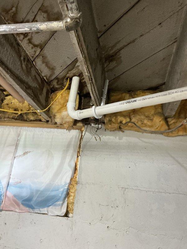 Responded to emergency water leak in basement where damaged pipe with gash was causing flooding into the home. Upon arrival, assessed the compromised supply line running from basement to kitchen sink and determined complete pipe replacement was necessary. Removed the damaged section and installed new piping from the basement through to the kitchen sink connection. Tested all connections and verified system integrity with no leaks detected upon completion.