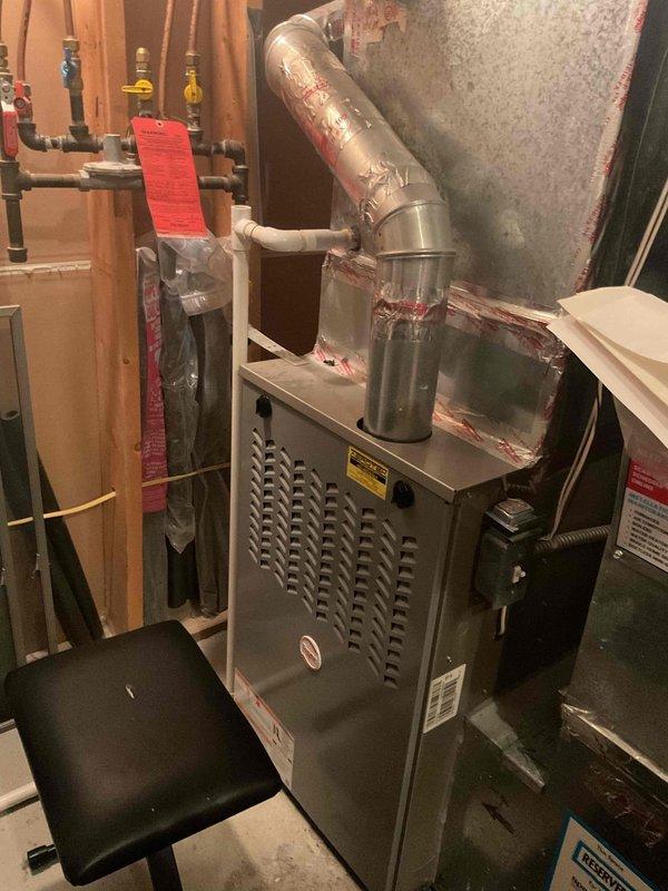 Responded to complaint of foul odor emanating from single floor register near front entrance. Performed thorough inspection of 16-year-old furnace system and associated ductwork to identify source of smell. Unable to locate specific cause of odor after complete diagnostic evaluation. Recommended professional duct cleaning service to address isolated vent odor issue, as problem appears localized to single register rather than system-wide concern.