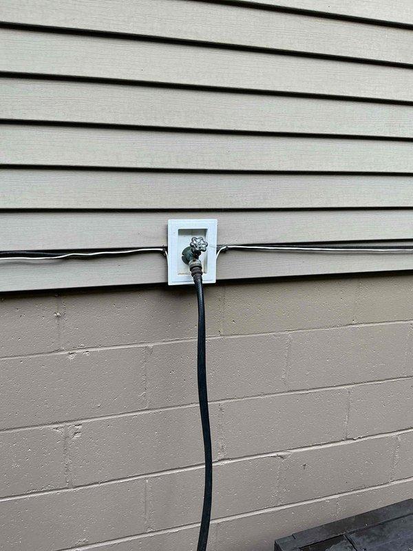 Performed diagnostic inspection of two outdoor spigots and one top-mount laundry faucet. Both exterior spigots were found to be leaking and require replacement with frost-free faucet assemblies. The indoor laundry faucet was diagnosed as continuously running and in need of replacement. Provided comprehensive quotes for replacing both outdoor faucets with frost-free units and replacing the malfunctioning top-mount laundry faucet. Access work will be required for one of the outdoor spigot replacements, necessitating a hole to be cut for proper installation.