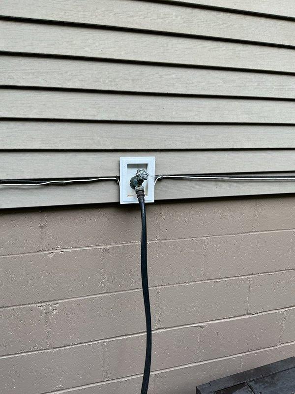 Performed diagnostic inspection of two outdoor spigots and one top-mount laundry faucet. Both exterior spigots were found to be leaking and require replacement with frost-free faucet assemblies. The indoor laundry faucet was diagnosed as continuously running and in need of replacement. Provided comprehensive quotes for replacing both outdoor faucets with frost-free units and replacing the malfunctioning top-mount laundry faucet. Access work will be required for one of the outdoor spigot replacements, necessitating a hole to be cut for proper installation.