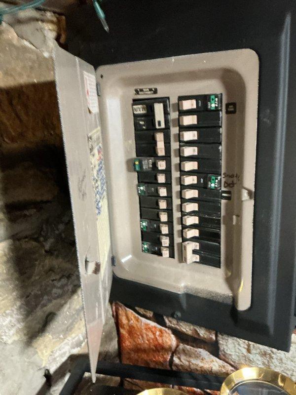 Completed scheduled heating maintenance on 8-year-old furnace system and performed AC tune-up on 7-year-old Armstrong Air unit. System operating properly at time of inspection. Verified electronic air filter functionality, inspected electrical panels and circuit breakers, and documented all components for maintenance records.