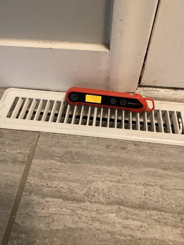 Responded to callback for newly installed AC system not cooling sufficiently, with unit only reaching 73° during high heat conditions. Performed thorough system diagnostics and measured airflow at floor registers to assess performance. Unable to identify equipment defects; determined existing ductwork may be inadequate for proper system operation and will coordinate with installation manager regarding potential ductwork modifications.