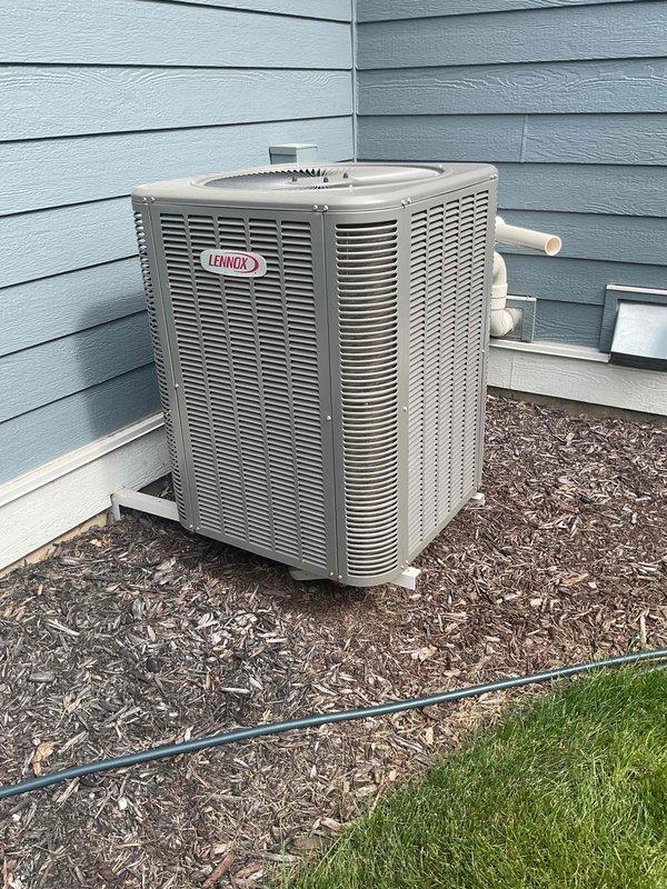 Performed comprehensive AC tune-up on 3-year-old Lennox system. Condenser coil was found dirty and obstructing airflow; thoroughly cleaned condenser coil to restore proper heat transfer and system efficiency. System tested and confirmed operational upon completion.