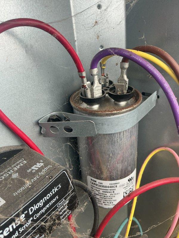 Responded to service call for 3-year-old Lennox central air conditioning unit with inadequate cooling performance. Upon arrival, diagnostic testing revealed abnormally high refrigerant pressures. Removed heavily soiled and restrictive air filter, recommended monthly filter replacement schedule to occupant. Adjusted blower motor speeds to proper settings matching system tonnage specifications. Performed thorough cleaning of outdoor condenser coils which were heavily blocked with cottonwood debris. Following coil cleaning, filter removal, and blower speed adjustments, refrigerant pressures returned to normal operating range and system cooling capacity was fully restored to manufacturer specifications.