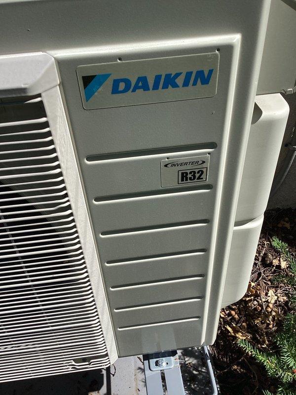 Responded to no cooling call on Daikin mini-split system. Found one indoor head unit not powering on and another head experiencing communication loss with outdoor unit. Performed system reset which restored proper operation and communication to all zones.