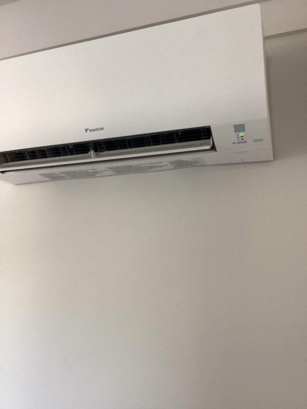 Responded to no cooling call on Daikin mini-split system. Found one indoor head unit not powering on and another head experiencing communication loss with outdoor unit. Performed system reset which restored proper operation and communication to all zones.