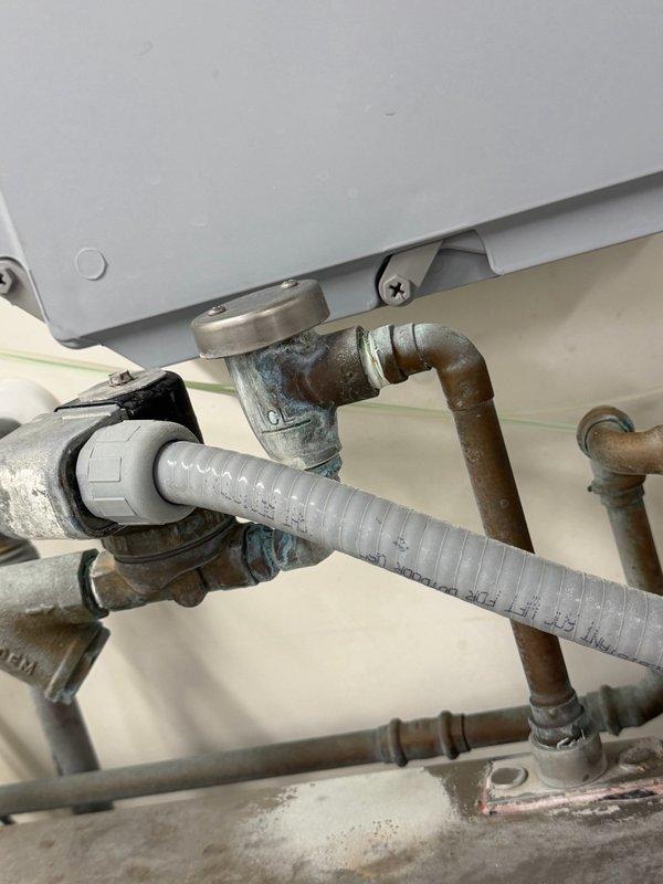 Responded to service call for vacuum breaker failure on commercial dishwasher. Removed and replaced defective vacuum breaker assembly with new unit, ensuring proper backflow prevention and compliance with plumbing code requirements. Tested installation for proper operation and verified no leaks in the system.