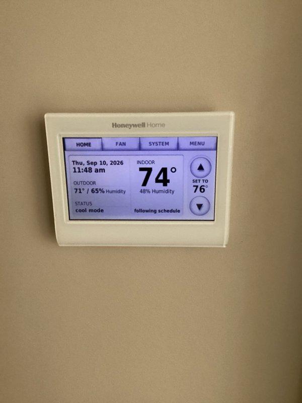 Completed annual furnace tune-up and maintenance inspection under membership agreement. System operational with no issues found. Verified thermostat functionality, tested electrical components with multimeter, and confirmed all readings within normal parameters.