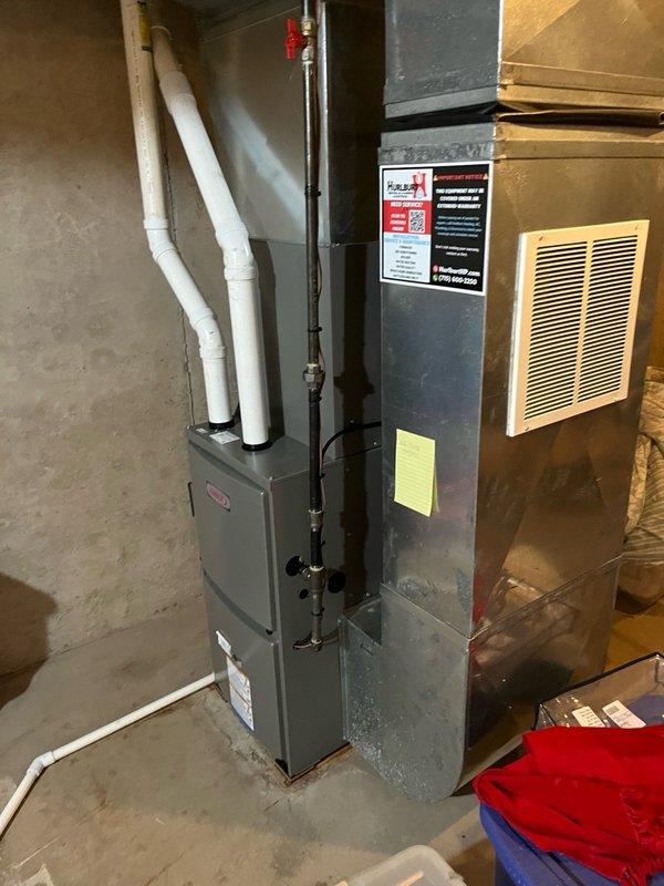 Responded to no cooling complaint on system installed one year prior. Upon arrival, diagnosed outdoor unit short cycling due to low refrigerant pressure. Added 2.5 pounds of R454-B refrigerant to restore proper system operation and charging levels. Injected UV dye into refrigerant circuit for future leak detection and monitoring. System returned to normal cooling operation upon completion.