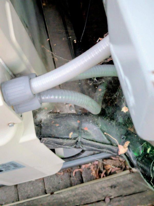 Responded to no cooling complaint on Daikin 4-ton mini split system displaying E7 error code indicating DC fan motor fault. Upon arrival, verified outdoor unit fan spun freely and investigated further. Accessed control panel and found error code 3-4 with red indicator light, which diagnostics confirmed as refrigerant shortage. Connected manifold gauges to system and recorded suction pressure at 26 PSI with saturation temperature of -16°F, indicating complete loss of R410A refrigerant charge. Informed customer that system requires leak detection service, refrigerant recharge, and UV dye injection to identify leak source. Provided estimate for diagnostic leak search and repair process. System left in non-operational state pending approval and follow-up appointment to locate and repair refrigerant leak before recharging system.