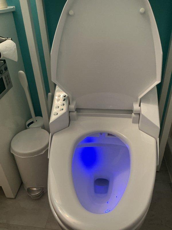 Responded to service call for Ove brand smart toilet producing constant loud motor noise regardless of power state. Diagnosed malfunctioning electronic control board in bidet seat assembly as source of noise, which ceased only when water supply was shut off. Provided customer with technical assessment and prepared estimate for replacement and installation of new electronic control board components.