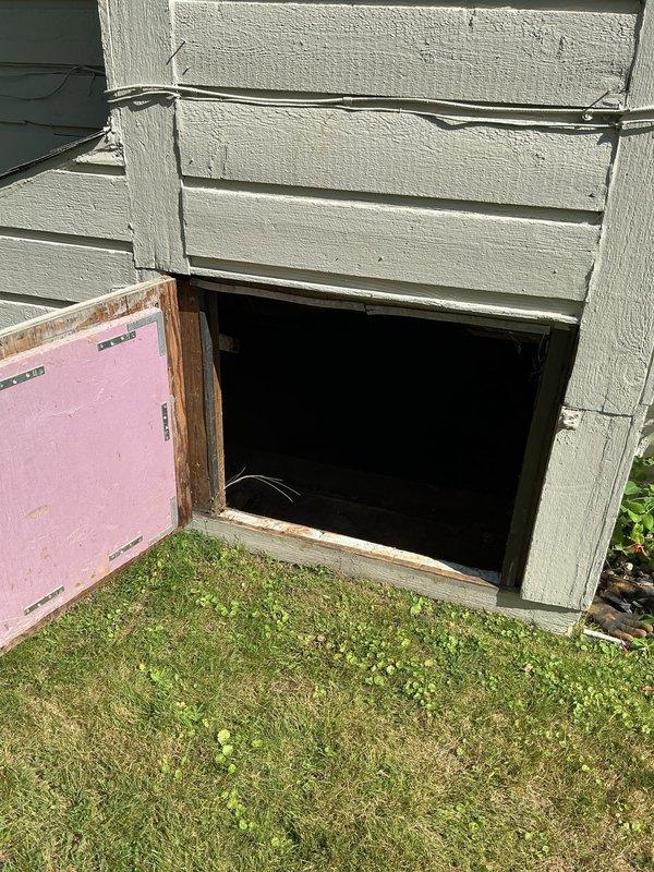 Installed new sump pump with battery backup system in crawl space to provide automatic water removal during power outages and primary pump failures. Utilized existing plumbing connections and electrical routing. System includes integrated battery for emergency operation and float switch mechanism for automatic activation. Unit is now fully operational and tested for proper functionality in below-grade installation.