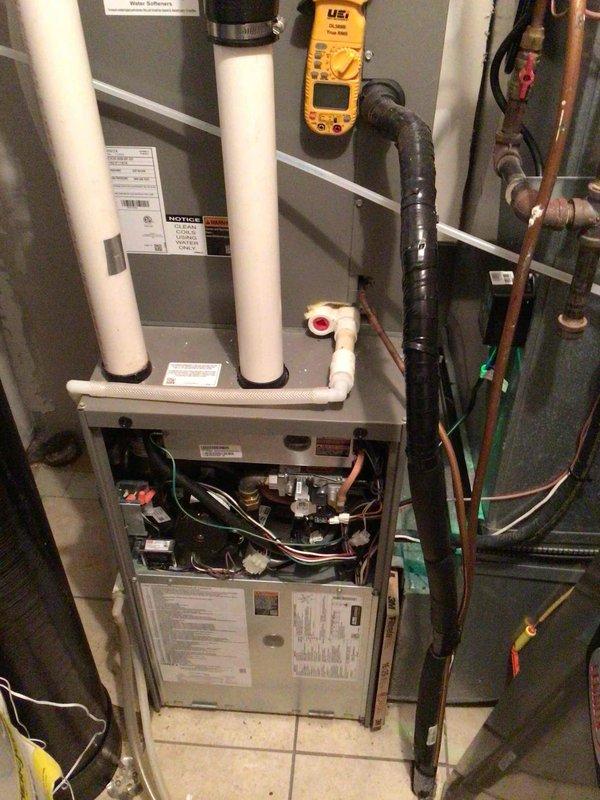Completed scheduled heating maintenance on residential furnace system. Performed comprehensive tune-up including cleaning of flame sensor, electrical testing with all readings within manufacturer specifications, and inspection of air filter and humidifier pad. Unit operating properly with no issues identified; humidifier pads to be ordered for future replacement.