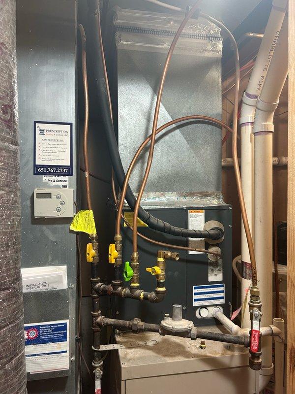 Completed scheduled heating maintenance on a 22-year-old Lennox furnace system. Performed comprehensive tune-up inspection including thermostat operation verification, air filter condition assessment, blower assembly inspection, burner and heat exchanger compartment examination, inducer operation check, ignition system testing, flame sensor inspection, safety controls verification, electrical component assessment, and temperature rise measurements. All system readings were within normal operating parameters with no mechanical deficiencies or safety concerns identified. System is operating properly at this time. Recommended maintaining regular filter replacement schedule.