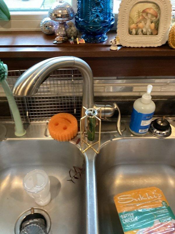 Completed comprehensive plumbing inspection of residential property including kitchen and bathroom fixtures. Inspected kitchen double basin sink, faucet assembly, and drainage systems; all components found in proper working order. Evaluated bathroom vanity sink, faucet with dual lever handles, and associated plumbing connections with no issues identified. Noted presence of toilet bowl cleaner tablets in toilet bowls and recommended removal to prevent potential damage to internal flush valve components and seals. All photographed fixtures showed proper installation and no visible leaks or deterioration.