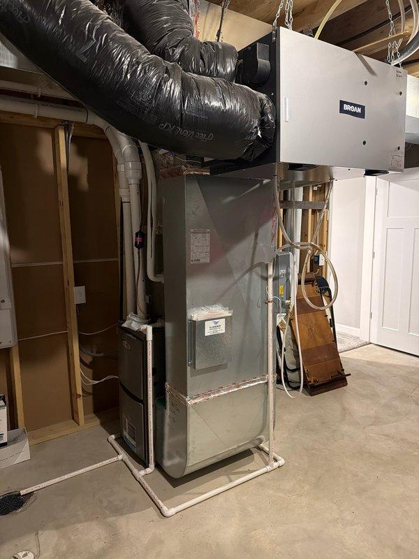 Performed comprehensive tune-up and maintenance on a 5-year-old Lennox gas forced air furnace unit. System inspected, cleaned, and tested with all components found operating within normal parameters and no deficiencies noted at time of service.