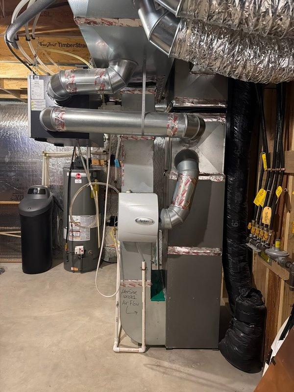 Performed comprehensive tune-up and maintenance on a 5-year-old Lennox gas forced air furnace unit. System inspected, cleaned, and tested with all components found operating within normal parameters and no deficiencies noted at time of service.
