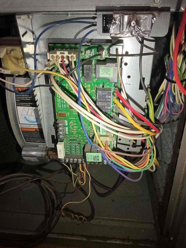 Performed comprehensive furnace tune-up and inspection on 14-year-old Lennox unit. Verified ignition system and flame safety operation within normal parameters. Inspected burners, confirmed cleanliness and proper operation. Tested gas valve, control board, blower motor, and capacitor—all functioning correctly. Conducted heat exchanger inspection, noting rust formation near secondary heat exchanger and deterioration around several observation ports, though no active breaches detected at this time. Performed combustion analysis with satisfactory results and confirmed temperature rise within manufacturer specifications. Documented findings with photographs of equipment and control board. Discussed system condition and available options with homeowner for future consideration.